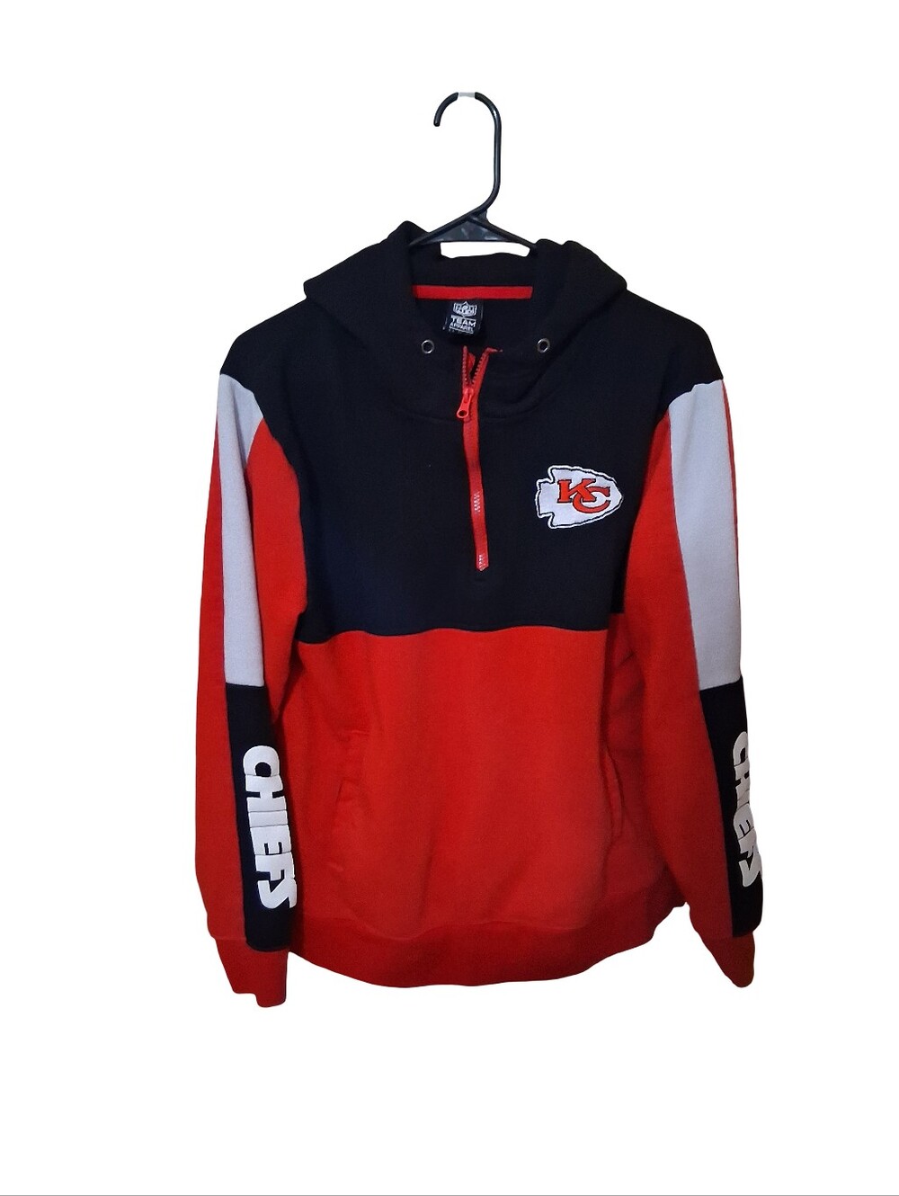 Clothes: Mens Size Medium Kansas City Cheifs Half Zip Hoodie NWOT